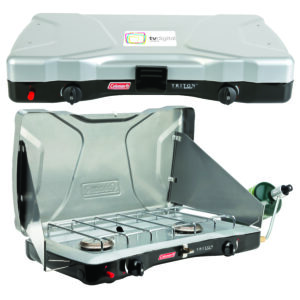 575008020 Coleman Triton+ 2 Burner Propane Stove with decal