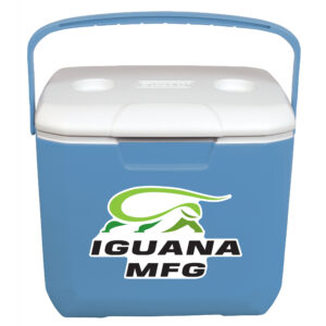 30 quart performance chest cooler with decal on front