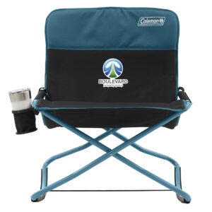 Coleman Cross Rocker Outdoor Rocking Chair in ocean/black with transfer