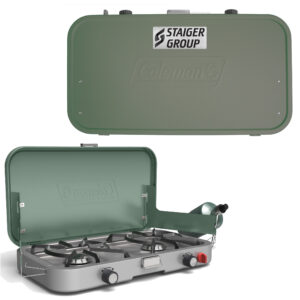 Coleman Cascade 3-in-1 Camping Stove with placard