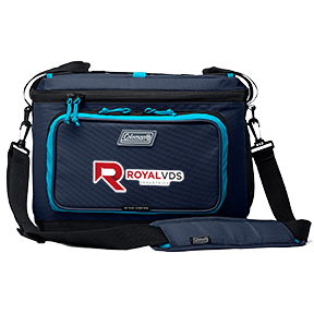 XPAND 30-Can Soft Cooler in blue night with full color transfer on front