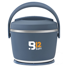 CrockPot 20-oz Lunch Crock Food Warmer in faded blue with full color direct imprint