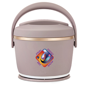 CrockPot 20-oz Lunch Crock Food Warmer in sphinx pink with full color direct imprint