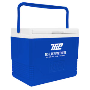 NYC 11 Quart Tropic Cooler in blue with1 color screen on front