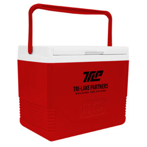NYC 11 Quart Tropic Cooler in red with1 color screen on front