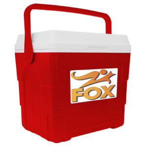 NYC 21 Quart Tropic Cooler in red with full color decal on front