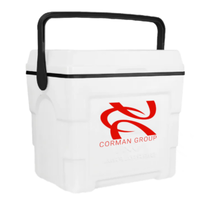 NYC 21 Quart Hawaii Cooler in white with 1 color screen on front