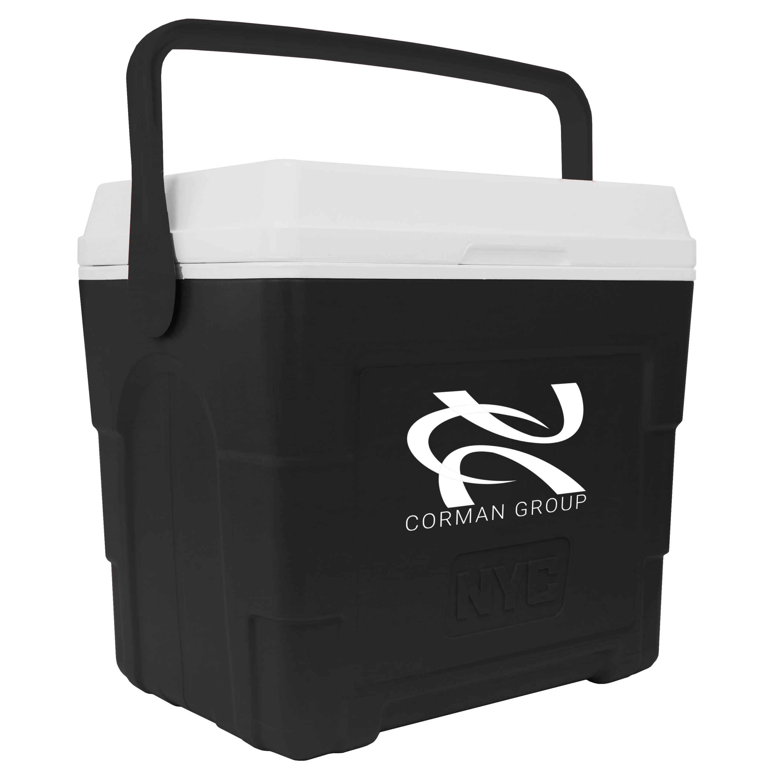 NYC 21 Quart Hawaii Cooler in black with a 1 color screen imprint on the front