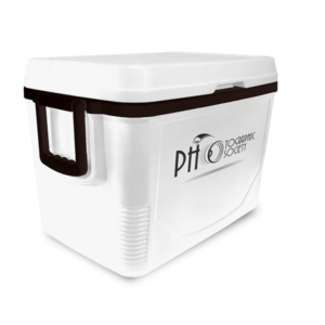 NYC 48 Quart Razor Cooler in white with1 color screen on front