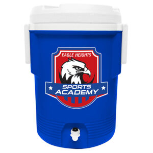 NYC 5 Gallon Montana Beverage Cooler in blue with applied full color imprint