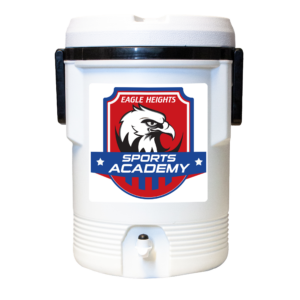 NYC 5 Gallon Montana Beverage Cooler in white with full color decal