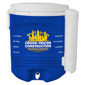NYC 10 Gallon Buffalo Beverage Cooler in blue with applied full color imprint
