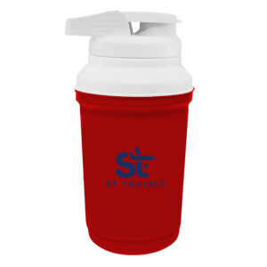 Red 1 Quart NYC Nano Beverage Jug with a screen imprint on the front