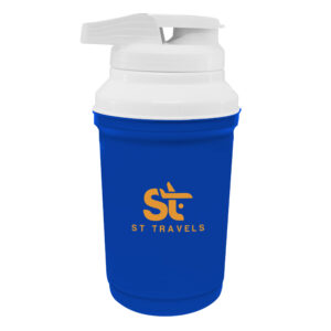 Blue 1 Quart NYC Nano Beverage Jug with a screen imprint on the front