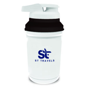 White 1 Quart NYC Nano Beverage Jug with a screen imprint on the front
