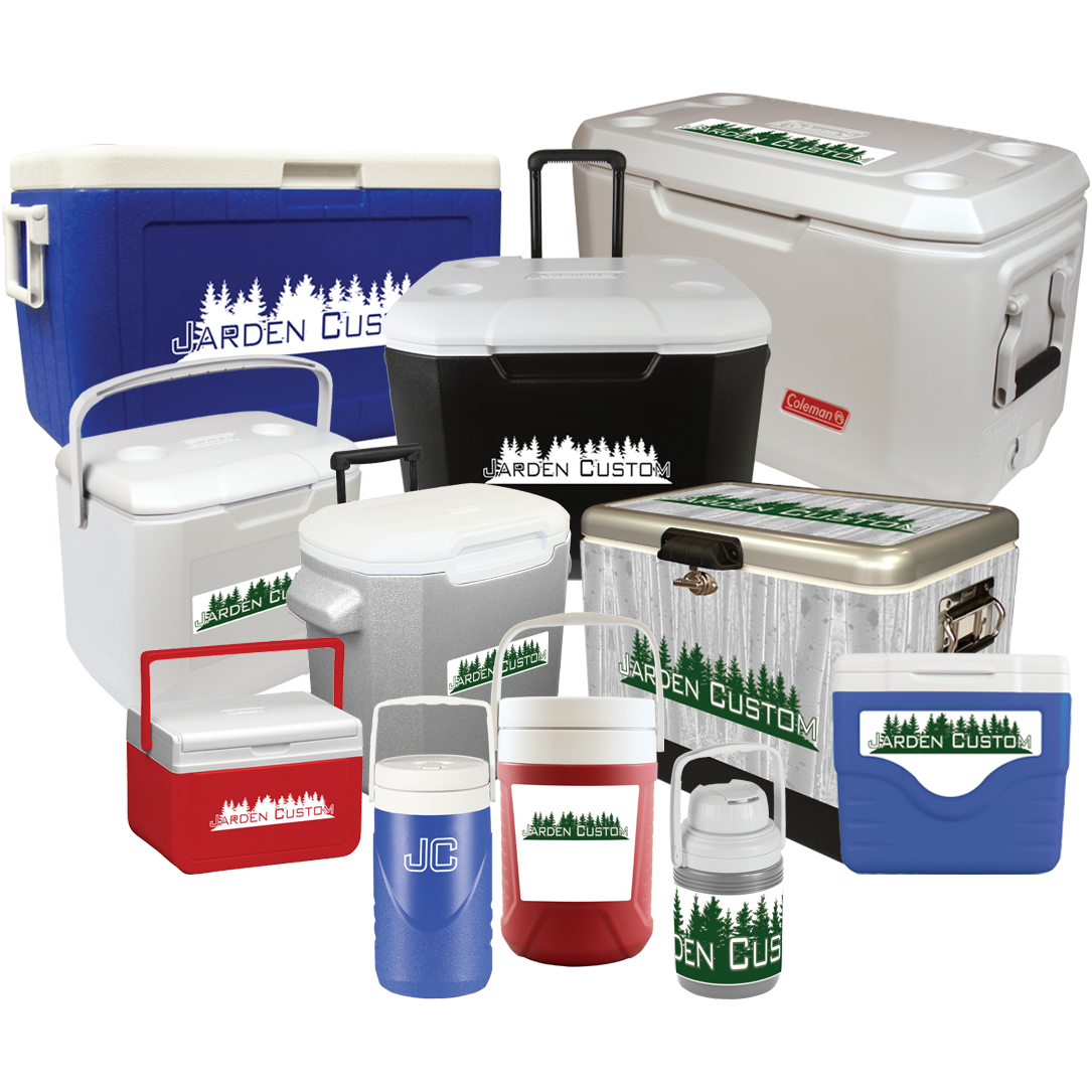 Coleman hard & beverage cooler grouping